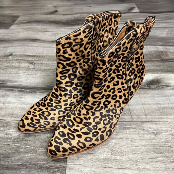 Frye & Co Maley Leopard Stacked Block Heel Ankle Boots Women’s Size 7.5 - Picture 2 of 8